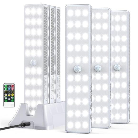LED Closet Light, 30LEDs Dimmer Rechargeable Motion Sensor6 Pcs - Picture 1 of 6